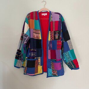 Big Jaguar | Vintage Guatemalan Patchwork Ikat Cotton Jacket Large
